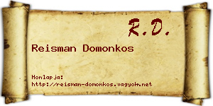 Reisman Domonkos névjegykártya